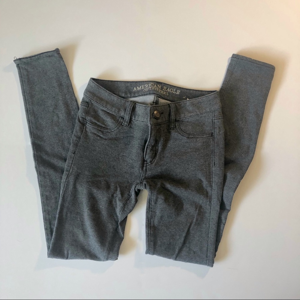 AEO super stretch jegging, gray, EUC